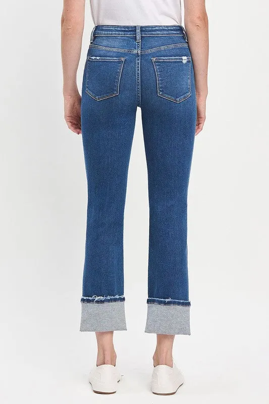 Ready High Rise Slim Straight Cuff Jeans