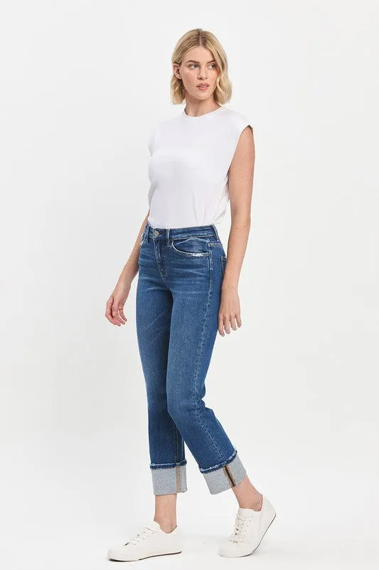 Ready High Rise Slim Straight Cuff Jeans