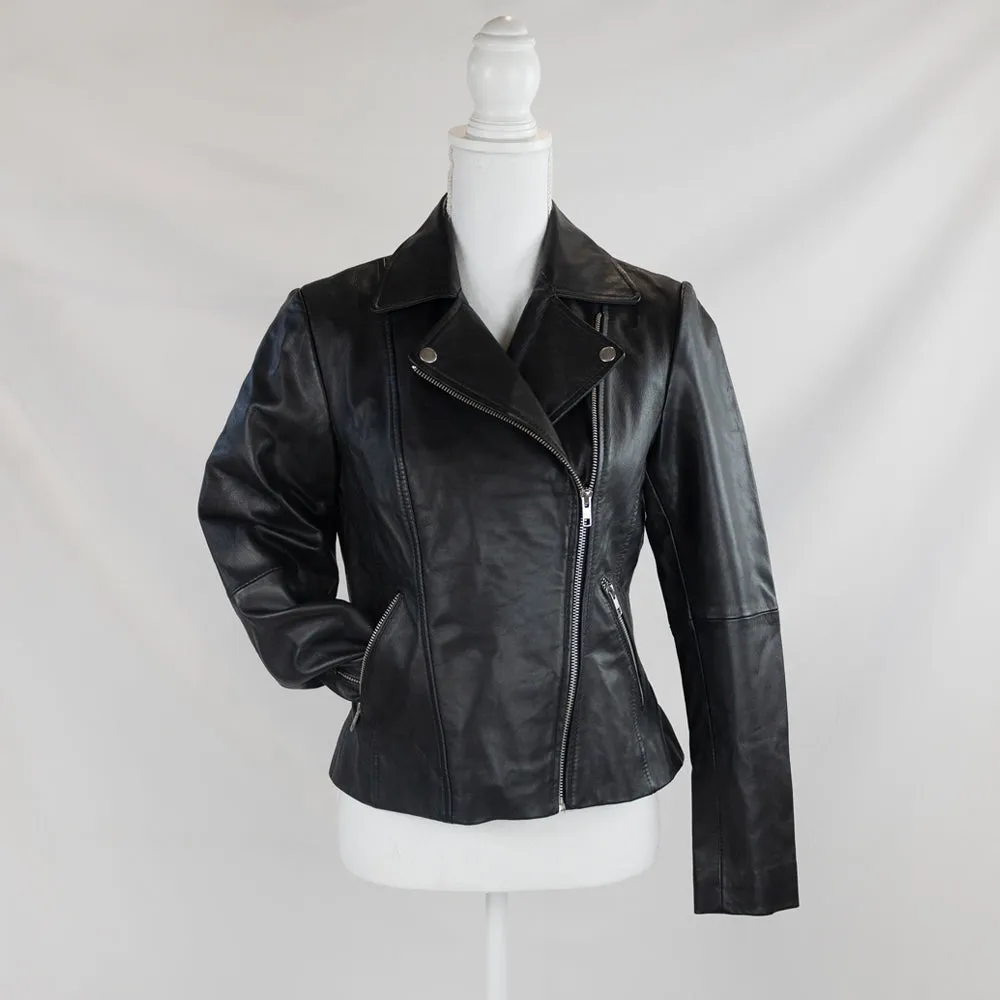 (Real Leather) Embroidered Initial Leather Jackets