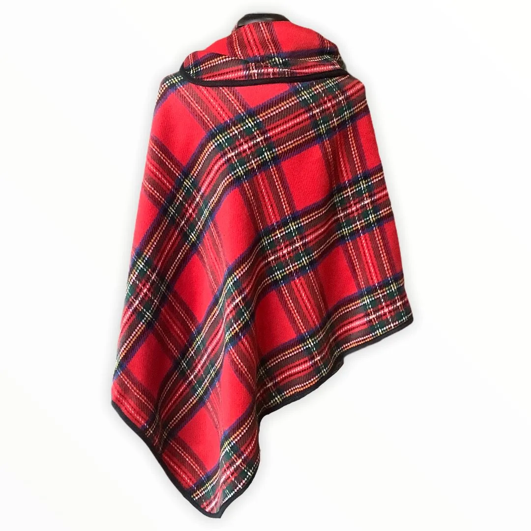 Red Plaid Poncho