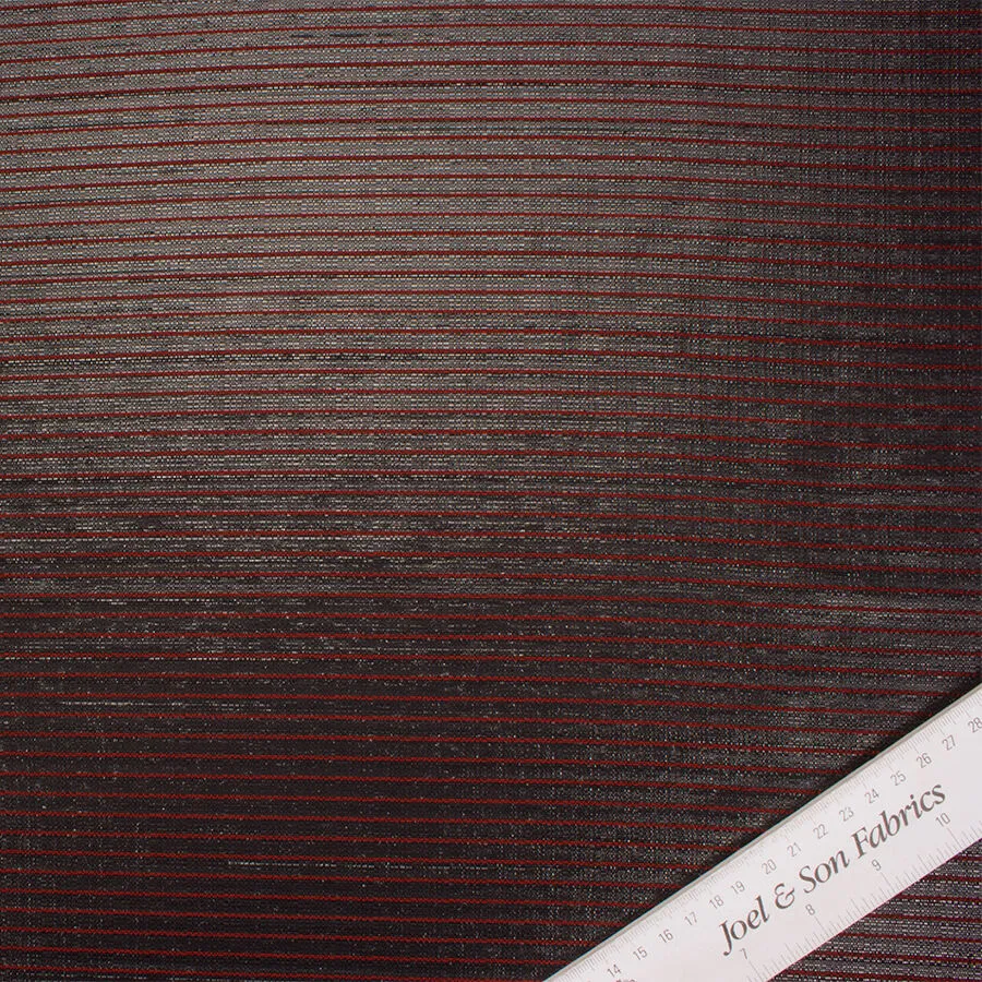 Red Striped Black Lurex Brocade