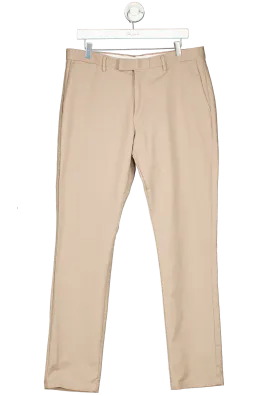 REISS Beige Slim Fit Cotton Blend Chinos In Stone W36