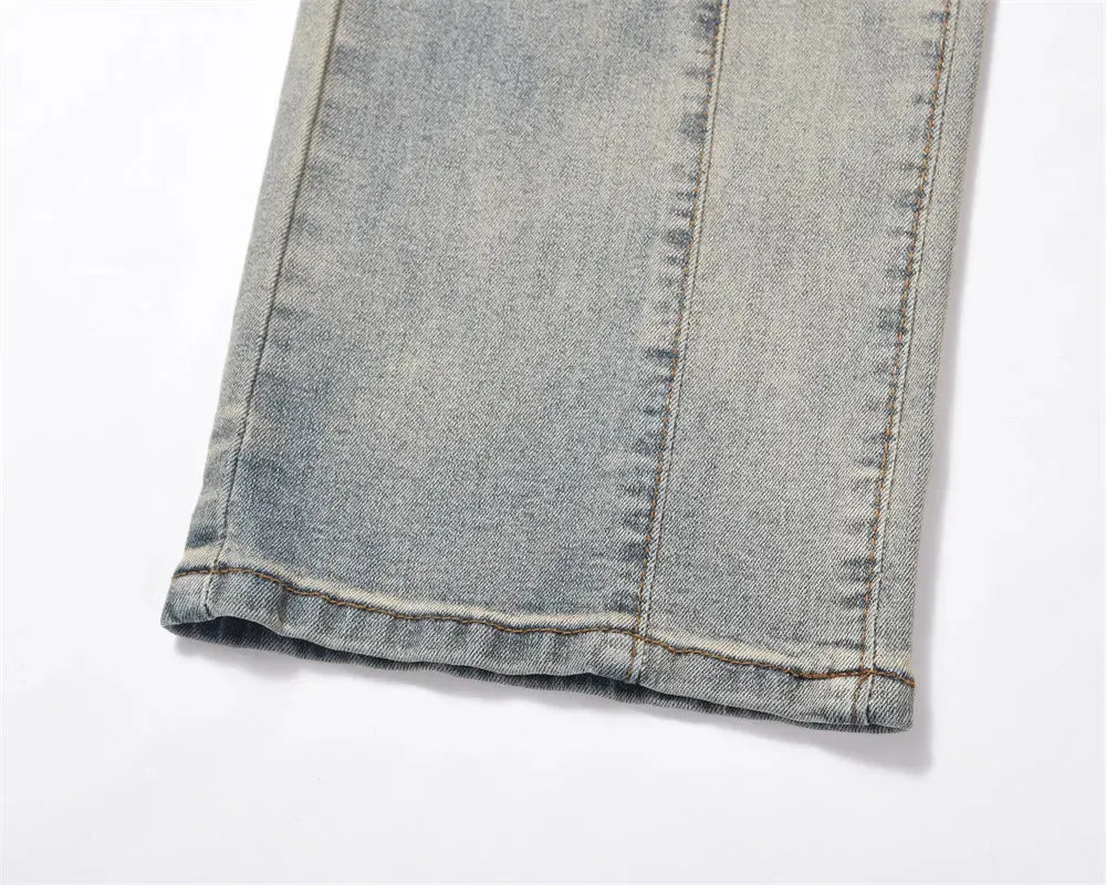 'Rhythm' Abstract Distressed Denim Jeans