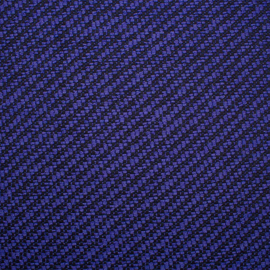 Royal Blue/Black Cotton Blend Bouclé