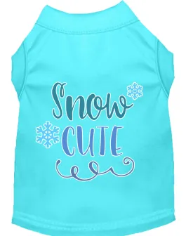 Snow Cute Screen Print Dog Shirt Aqua Xs