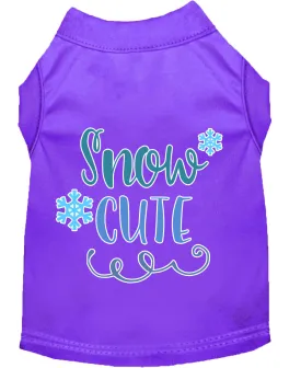 Snow Cute Screen Print Dog Shirt Purple Xl