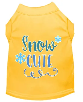 Snow Cute Screen Print Dog Shirt Yellow Xxxl