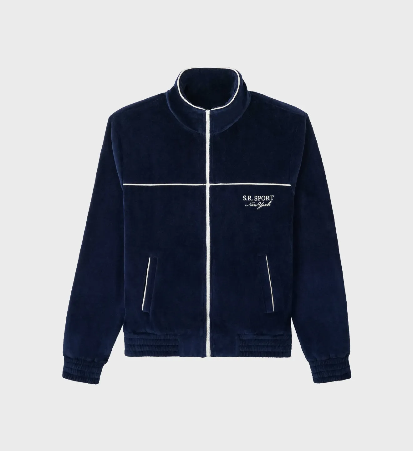 SR Sport Velour Track Jacket - Navy