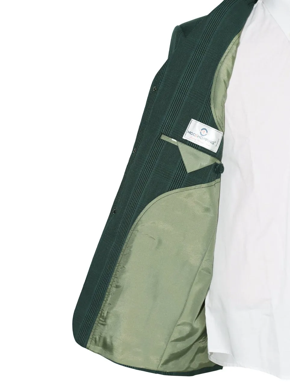 Suit Package | Olive Green Prince Of Wales Check Suit