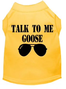 Talk To Me Goose Screen Print Dog Shirt Yellow Xl