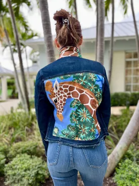 The Dark Denim Jacket / Giraffe in the Garden