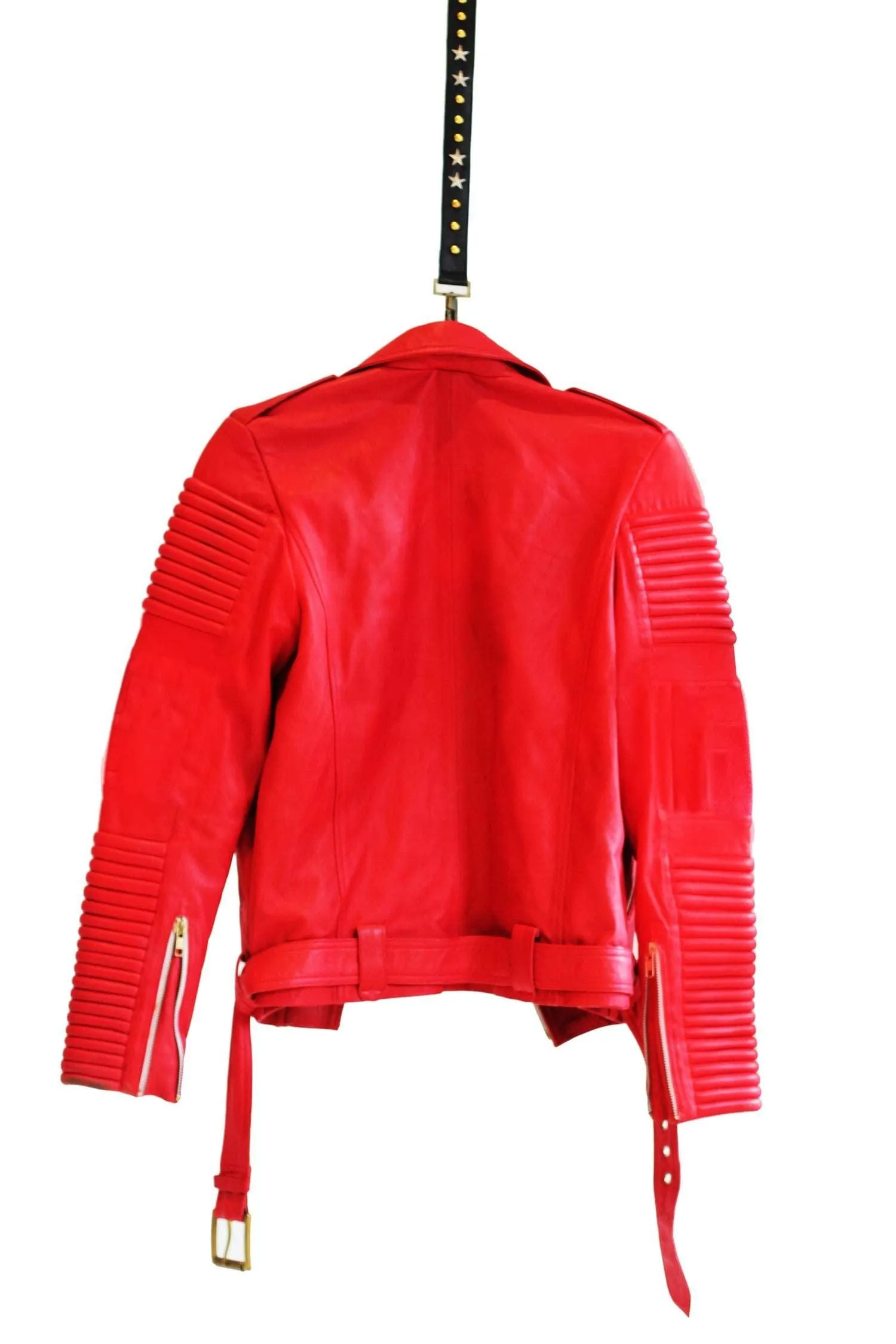 The Rafaela Leather Biker - RED