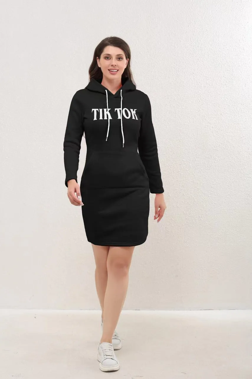 TikTok Long Jacket with Hoodie - 2060