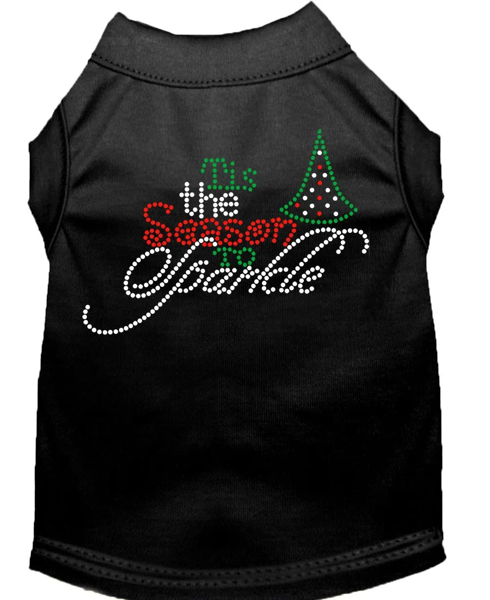 Tis The Season To Sparkle Rhinestone Dog Shirt Black Xxxl (20)