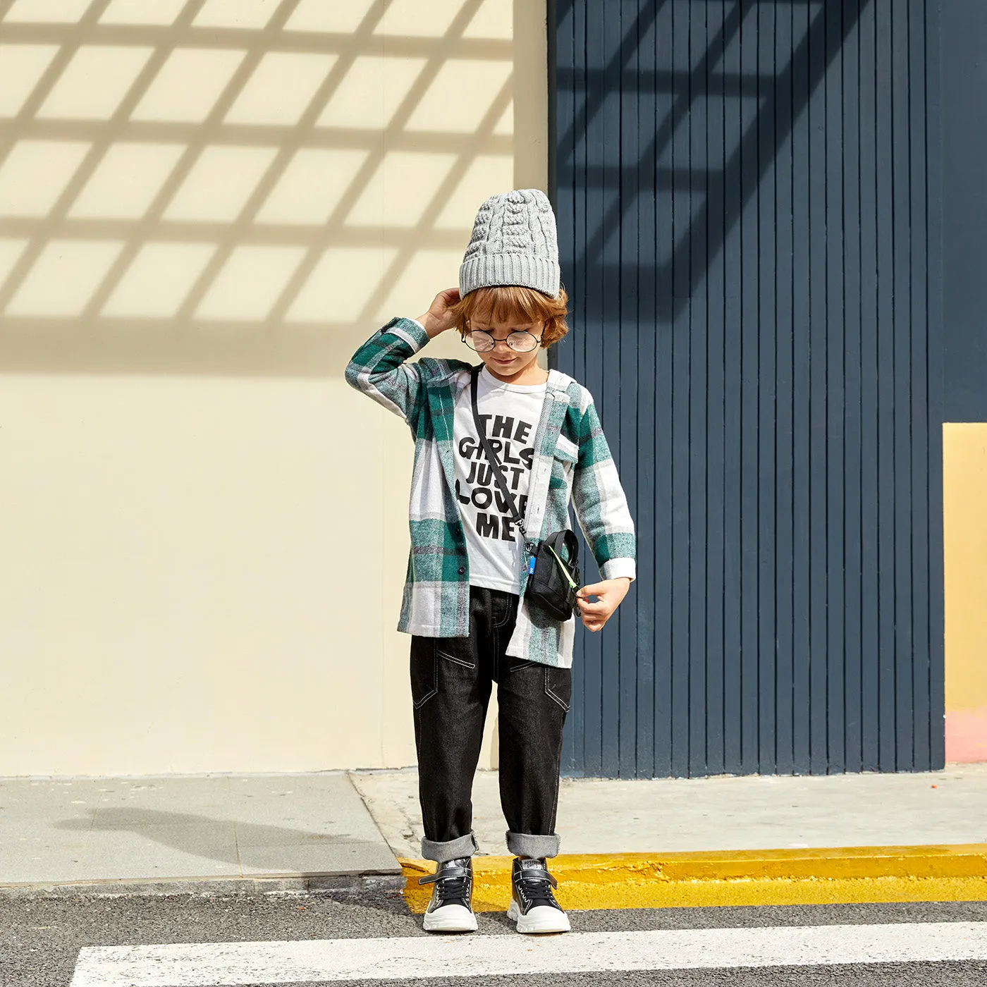 Toddler Girl/Boy 100% Cotton Button Design Plaid Hooded Jacket