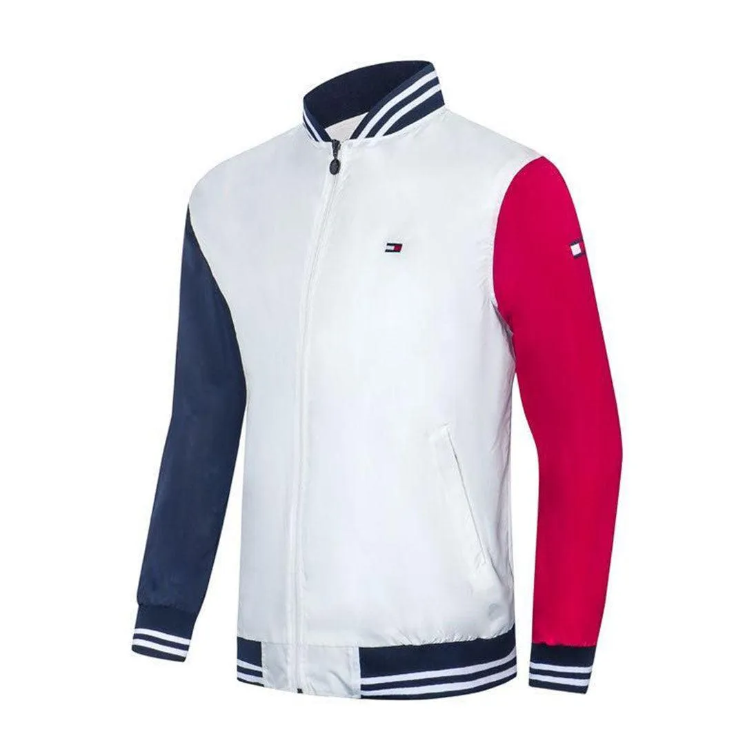 Tommy Hilfiger Men's Long Sleeve White and Coloured hand Track Jacket