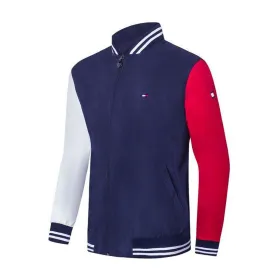 Tommy Hilfiger Top Jacket with White And Blue Straps Collar-Navy Blue