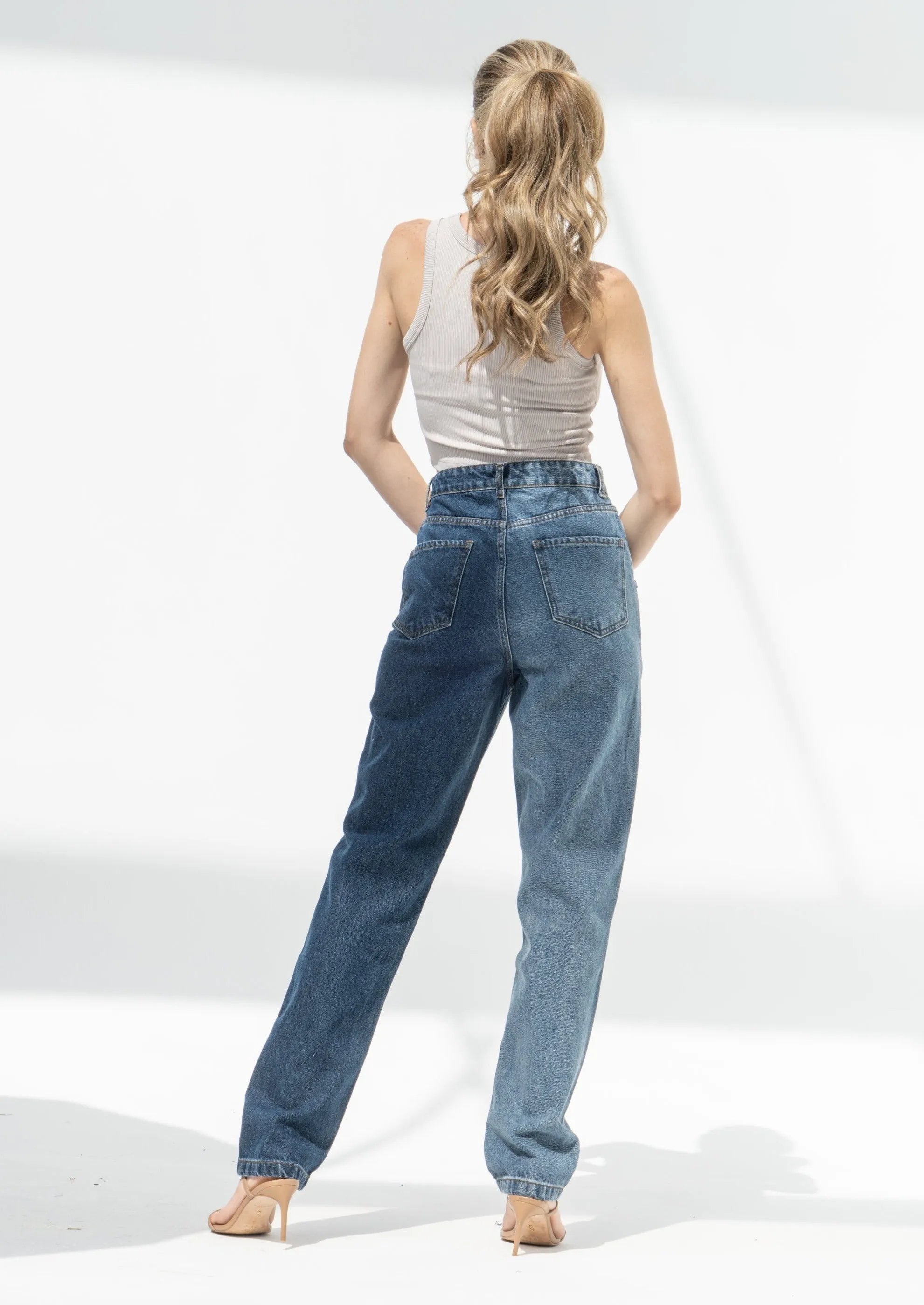 Two Tone Boyfriend Jeans