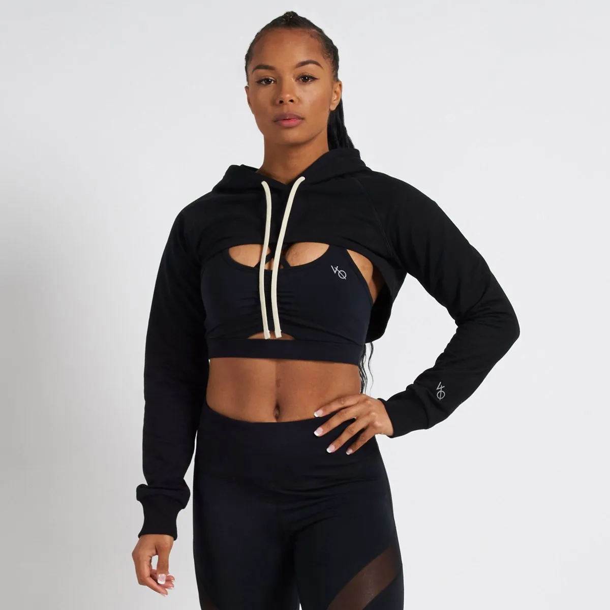 Vanquish Radiate Women's Black Super Cropped Hoodie