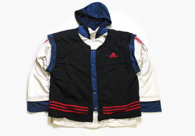 Vintage Adidas Hooded Track Jacket Medium / Large