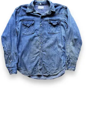 Vintage JC Penney Denim Pearl Snap SZ L | Vintage Denim Western Wear Seattle | Barn Owl Seattle