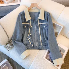 Vintage Patchwork Short Denim Jacket