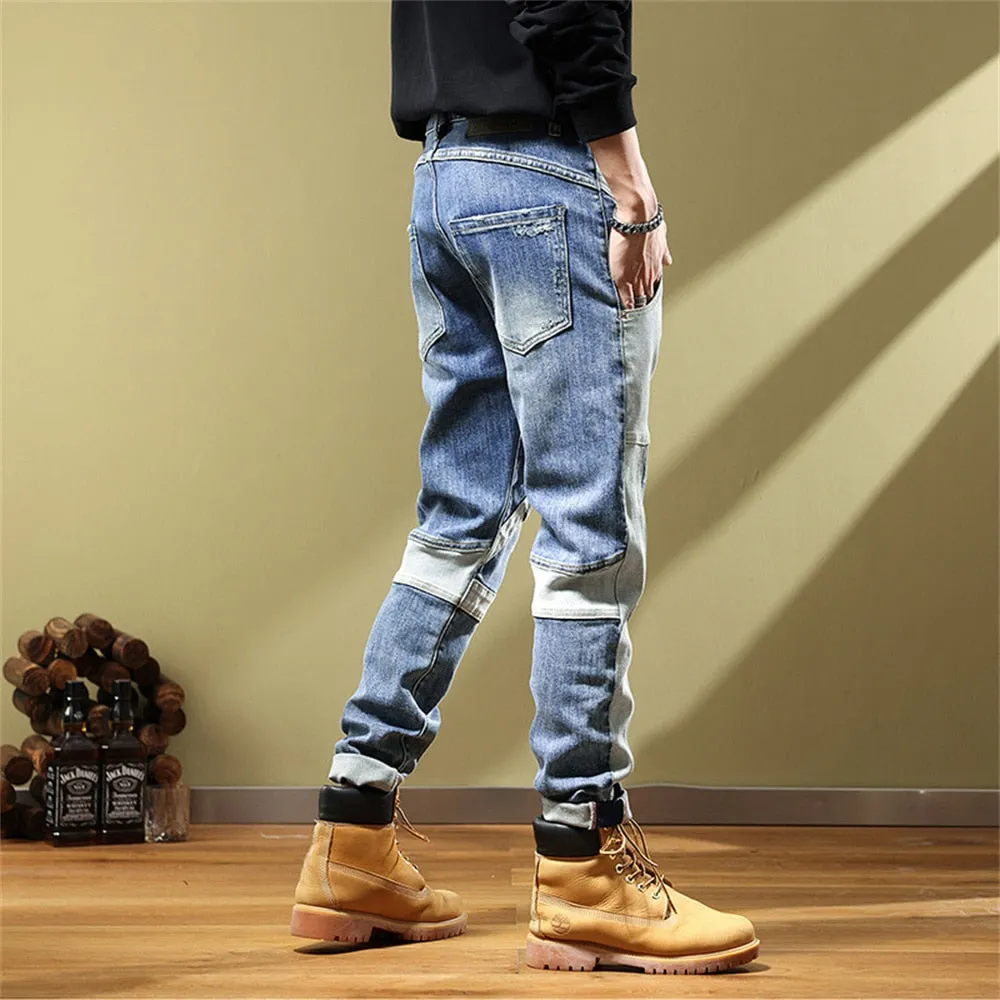 West Louis™ Fashion Pockets Desinger Streetwear Relaxed Jeans