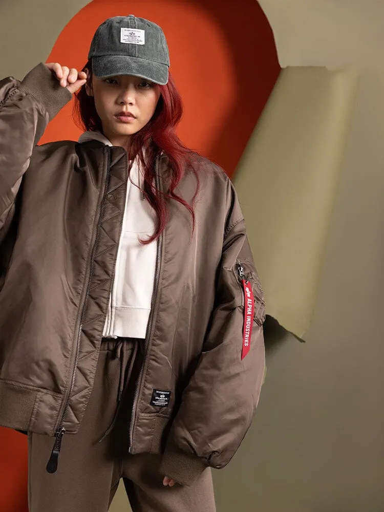 WOMEN'S OVERSIZED MA-1 MOD BOMBER JACKET