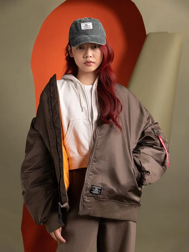 WOMEN'S OVERSIZED MA-1 MOD BOMBER JACKET