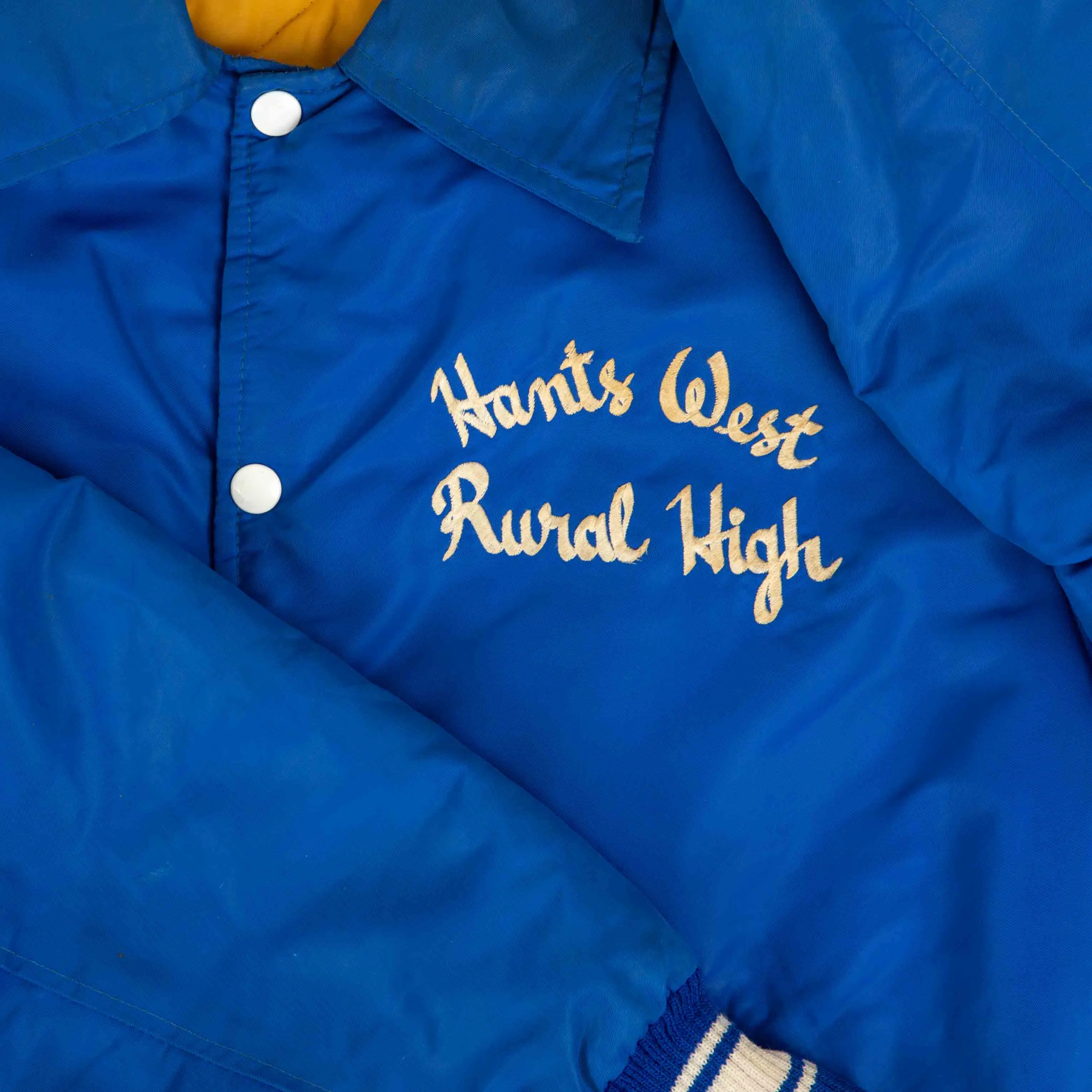 WOMEN'S VINTAGE 1980S HANTS WEST VARSITY BOMBER JACKET - MEDIUM