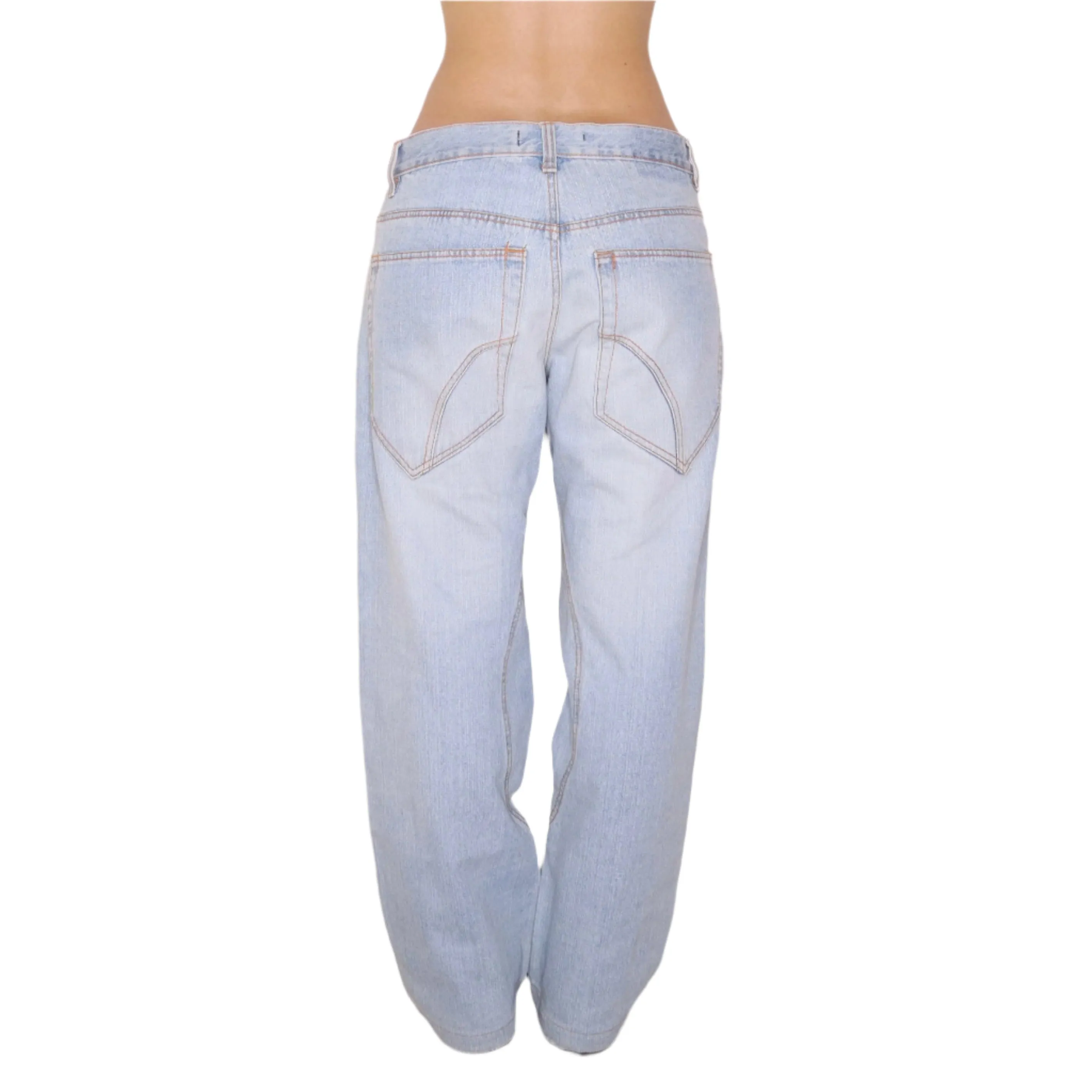 Y2K Baggy Low Waisted Wide Leg Jeans (L)