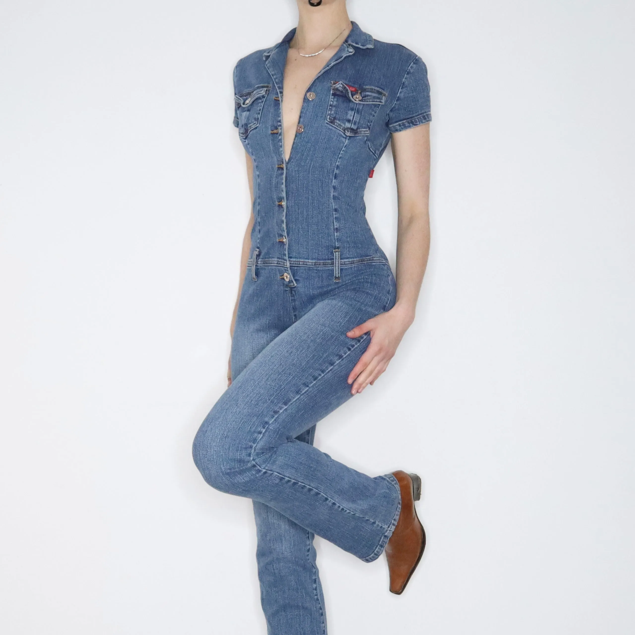 Y2K Denim Jumpsuit (Small)