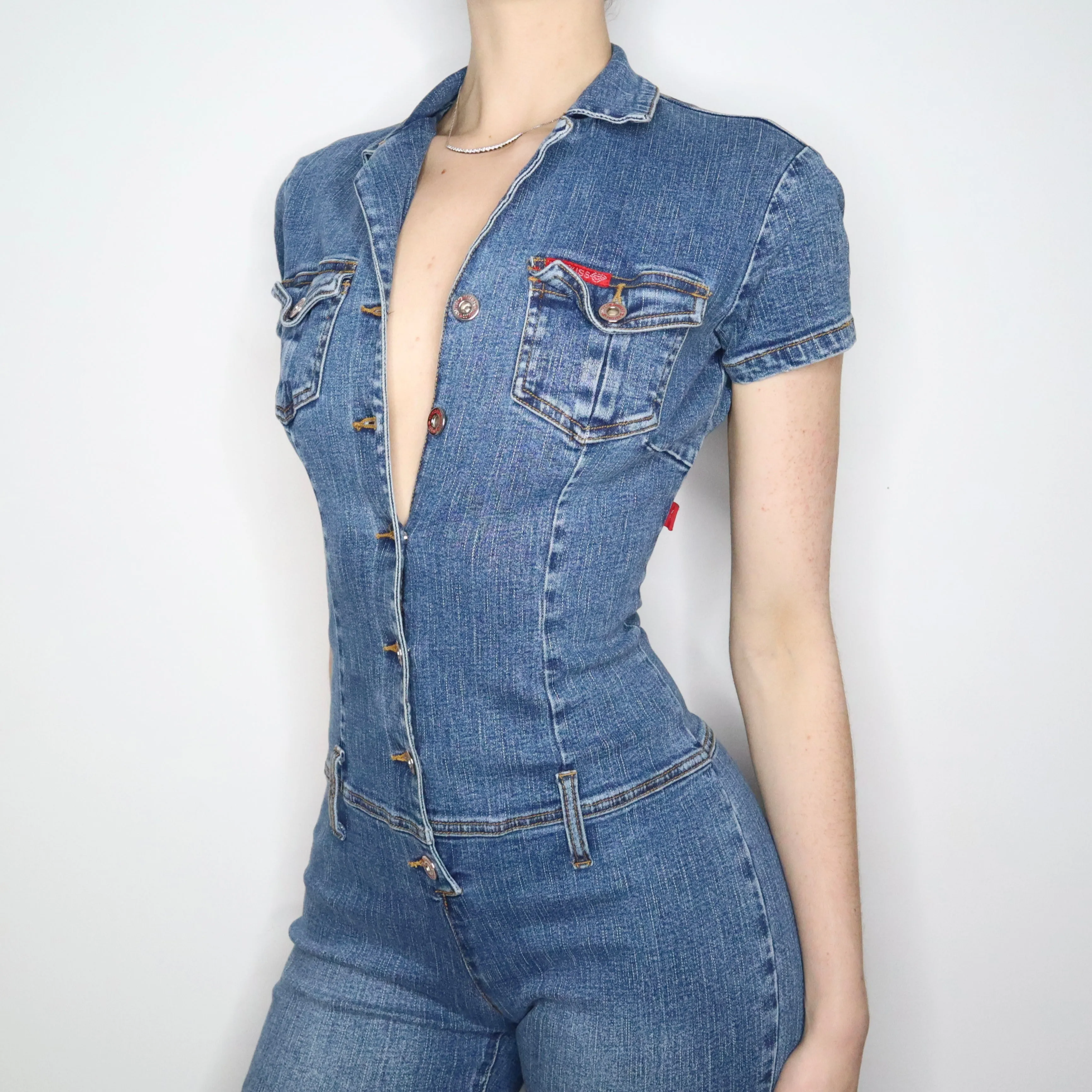 Y2K Denim Jumpsuit (Small)