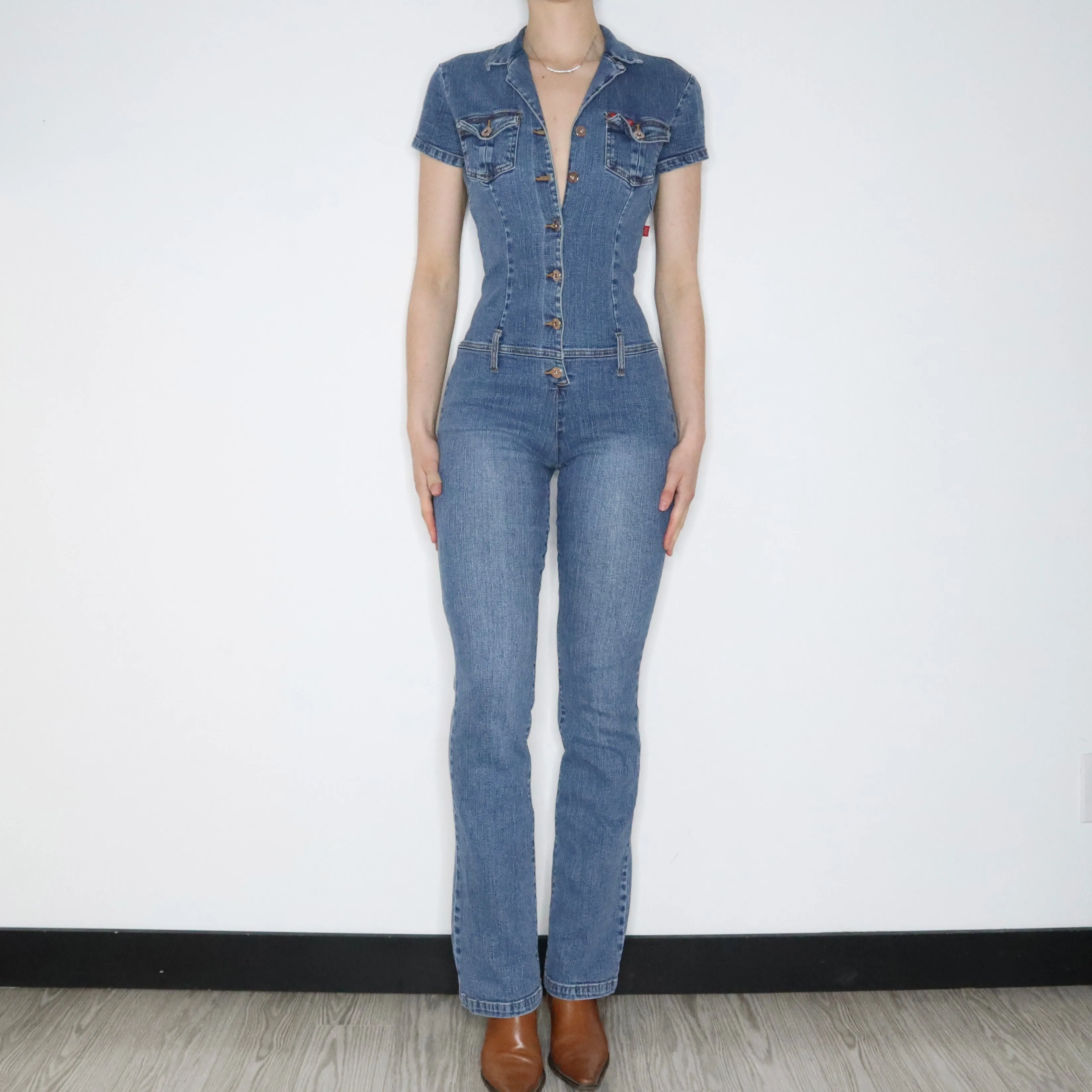 Y2K Denim Jumpsuit (Small)